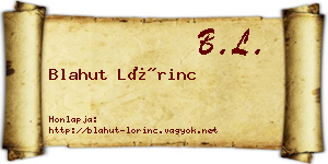 Blahut Lőrinc névjegykártya
